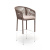 Стул барный 4SIS Марсель из роупа, Каркас из стали белый муар, роуп коричневый, ткань бежевая 052
