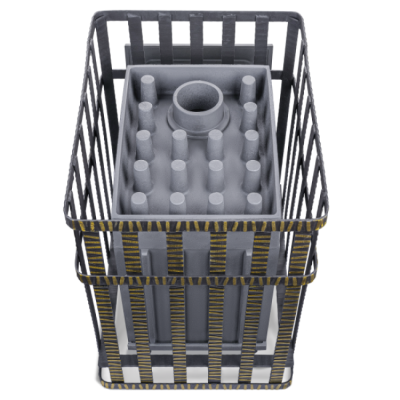 Печь для бани чугунная Гефест Гроза в сетке 24 (М)