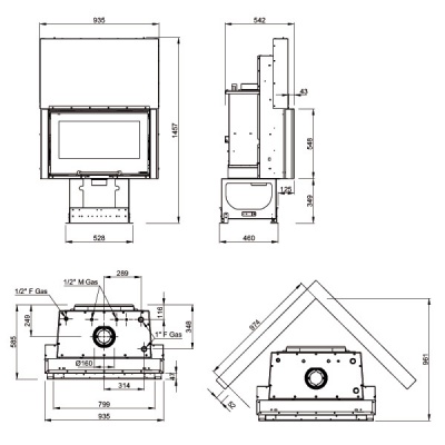 Каминная топка LaNordica Termo Camino Base D.S.A