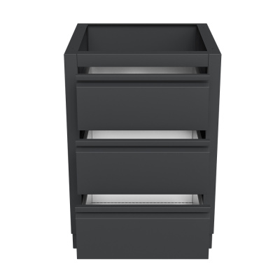 Тумба с тремя выдвижными ящиками и фальш-панелью 850 Черная Тумба с тремя выдвижными ящиками и фальш-панелью 850 Черная