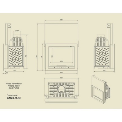 Каминная топка Kratki Amelia G Каминная топка Kratki Amelia G