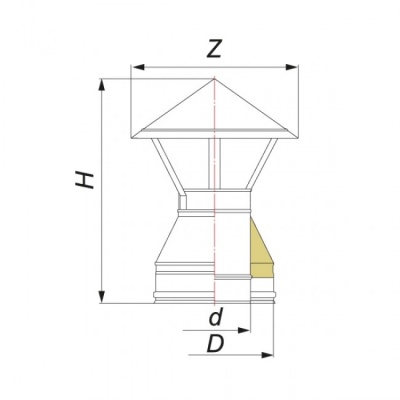 Зонт Вулкан V50R D300/400, нерж 321/304