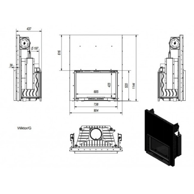 Каминная топка Kratki Wiktor G Каминная топка Kratki Wiktor G