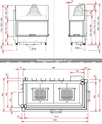 Каминная топка Schmid Ekko L/R 100(45)45 h Каминная топка Schmid Ekko L/R 100(45)45 h