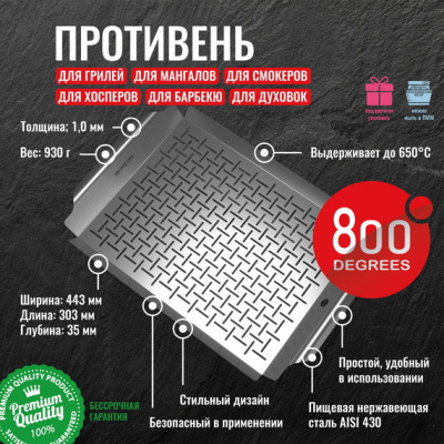 Противень перфорированный широкий 800 Degrees Wide Grill Pan Противень перфорированный широкий 800 Degrees Wide Grill Pan