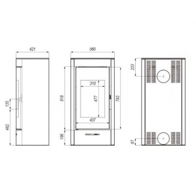 Печь камин Defro Home Orti, 9 кВт