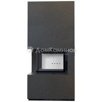 Каминокомплект FLOKI в облицовке INDIAN BLACK, угловое стекло слева