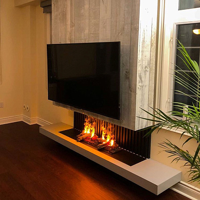 Тумба из МДФ со встроенным электрокамином