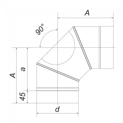 Отвод Вулкан VBR 90 D130 с ревизией, нерж., черный Отвод Вулкан VBR 90 D130 с ревизией, нерж., черный