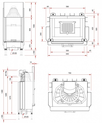 Каминная топка Schmid Lina 5580 h Каминная топка Schmid Lina 5580 h