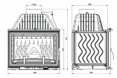 Каминная топка Kaw-Met W17 Dekor left/right