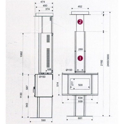 Отопительная печь Supra-камин BLACK SCREEN