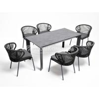 Обеденная группа 4SIS Венето 6-местная со стульями Милан Цвет: темно-серый, серый гранит