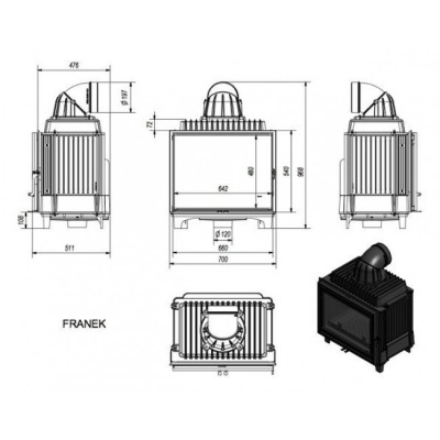 Каминная топка Kratki FRANEK 12 Каминная топка Kratki FRANEK 12