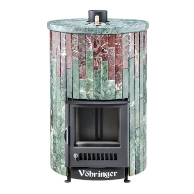 Дровяная печь Ферингер Уют-18 ПФ в облицовке Змеевик+Россо Леванте, до 18 м³ Дровяная печь Ферингер Уют-18 ПФ в облицовке Змеевик+Россо Леванте, до 18 м³