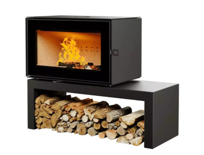 АСТОВ Печь-камин КУБ 800 на подиуме АСТОВ Печь-камин КУБ 800 на подиуме