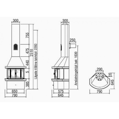 Печь-камин Keddy Carisma, угл., дверцы с призм. стеклом
