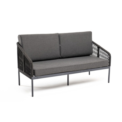 Диван 4SIS Канны 2-местный из роупа Цвет: темно-серый (RAL7024) шагрень, темно-серый