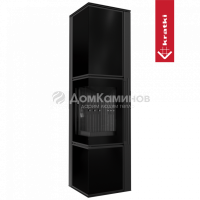 Печь камин, чёрное стекло