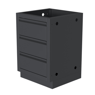 Тумба с тремя выдвижными ящиками и фальш-панелью 850 Черная Тумба с тремя выдвижными ящиками и фальш-панелью 850 Черная