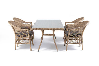 Обеденная группа 4SIS Амароне на 4 персоны Цвет: соломенный Обеденная группа 4SIS Амароне на 4 персоны Цвет: соломенный