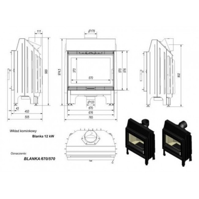 Каминная топка Kratki Blanka 670 570 Каминная топка Kratki Blanka 670 570