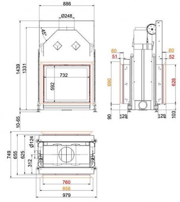 Каминная топка Brunner Stil-Kamin Tunnel 62/76 Каминная топка Brunner Stil-Kamin Tunnel 62/76