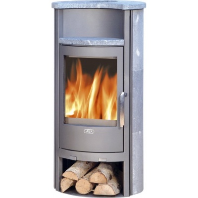 Печь-камин ABX Pori 7 Аква с теплообменником (серая сталь тальк с верхней плитой)
